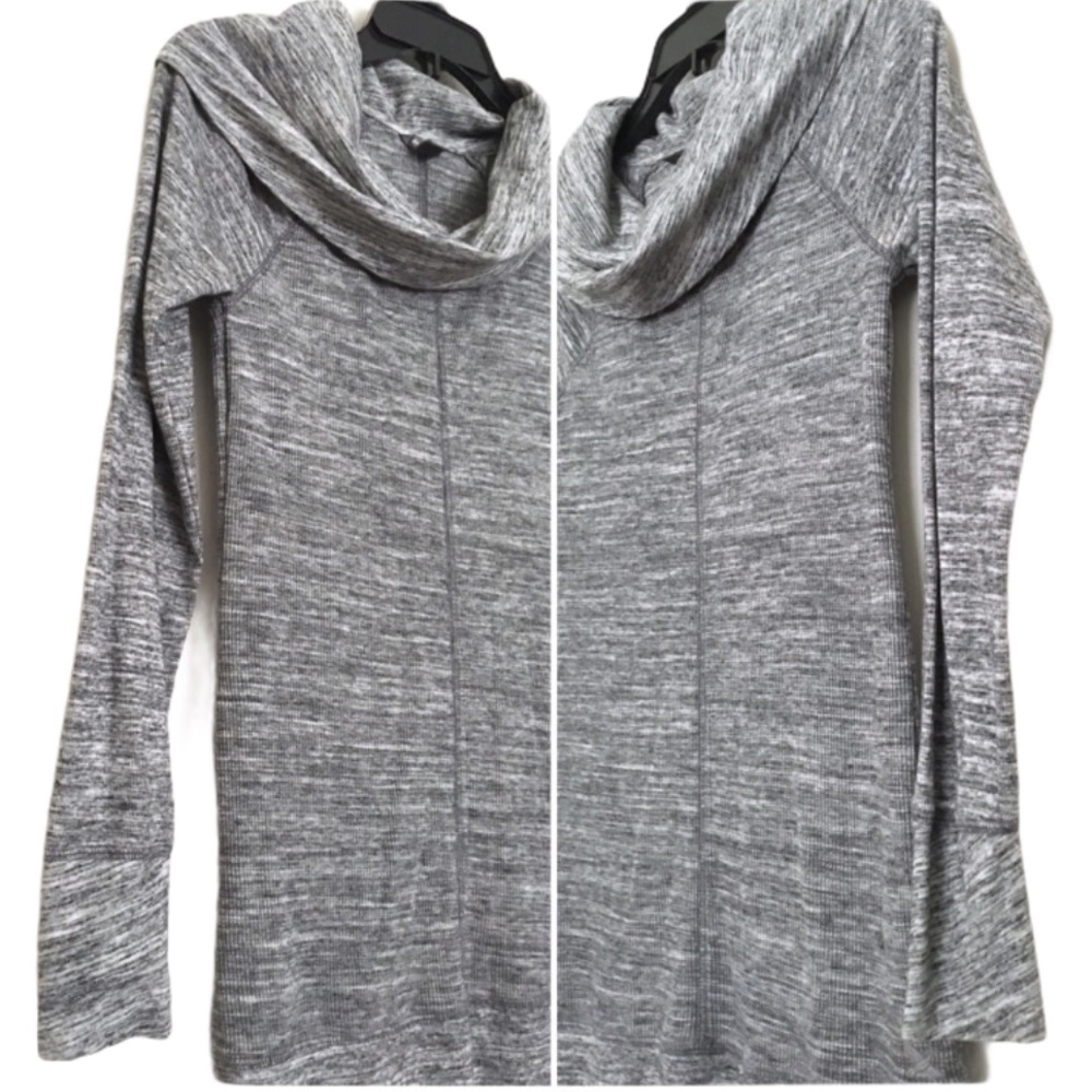 EDDIE BAUER Stine's Grey Waffle Cowl Neck Tunic Size Extra Small - Picture 7 of 10